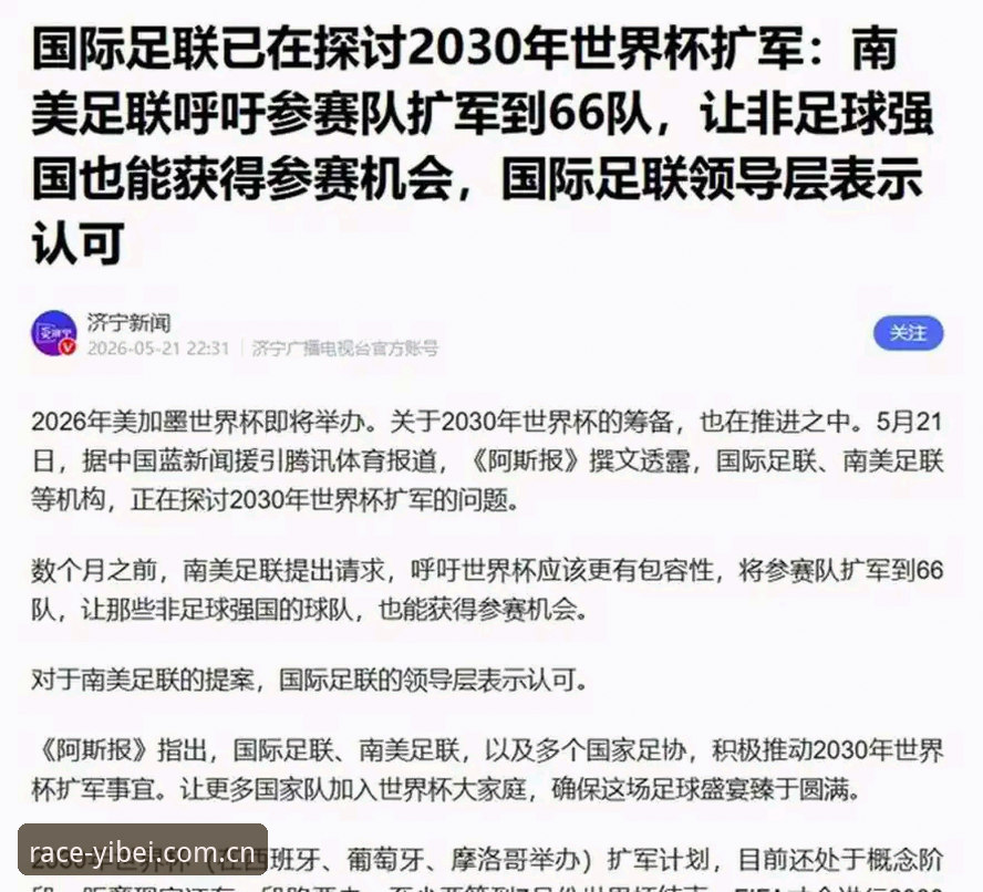 易贝体育驾驭全速 2030年世界杯扩军66队最新动态:中国男足迎来历史性机遇,易贝体育平台用户热议赛事变革